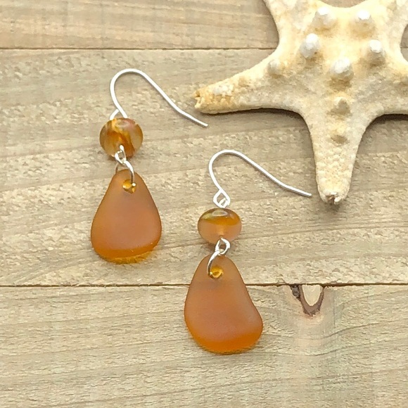 Fashion Jewelry Jewelry - Sea Glass Beaded Earrings| Genuine Seaglass| Beach Boho Jewelry| Gift For Her